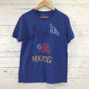 Disney Store Mickey Mouse Ringer T-Shirt Tee Size Medium Blue​​​​​​​​​